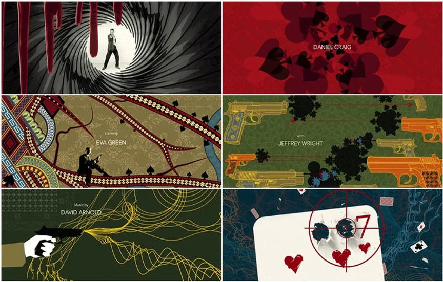 Stills from the title sequence of Casino Royale